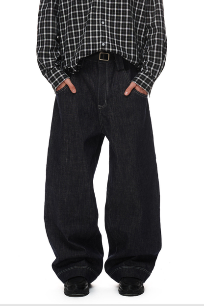 Raw Stitch Wide Jeans