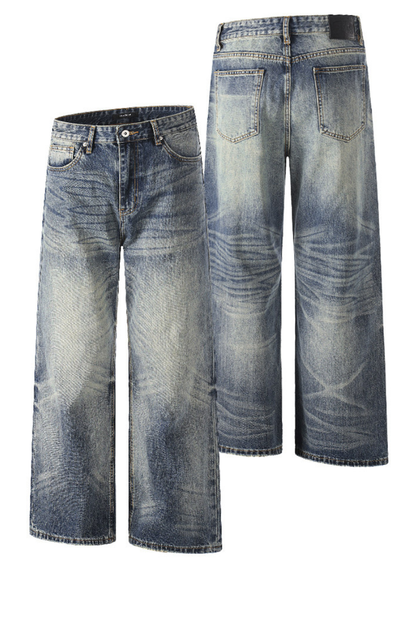 Washed Straight Leg Jeans