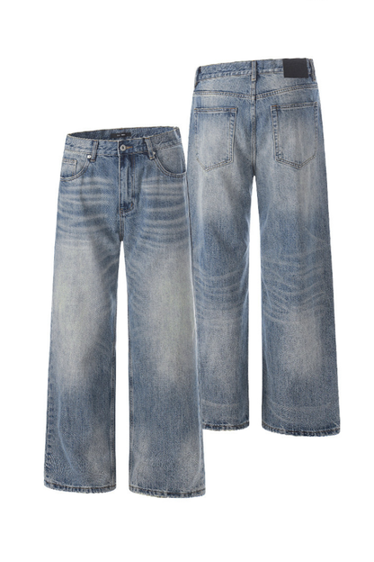 Washed Straight Leg Bootcut Jeans