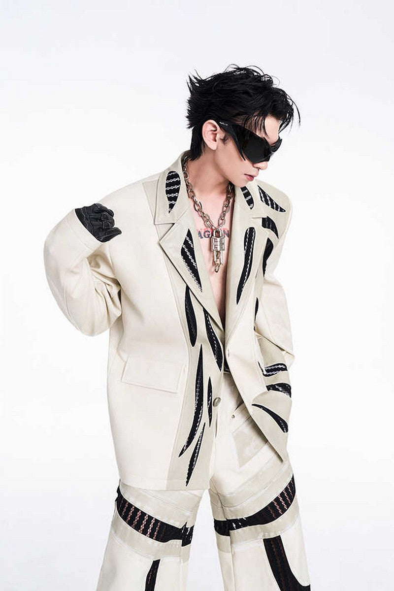 Liquid Mesh Cutout Leather Jacket