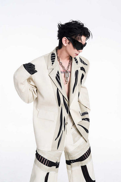 Liquid Mesh Cutout Leather Jacket