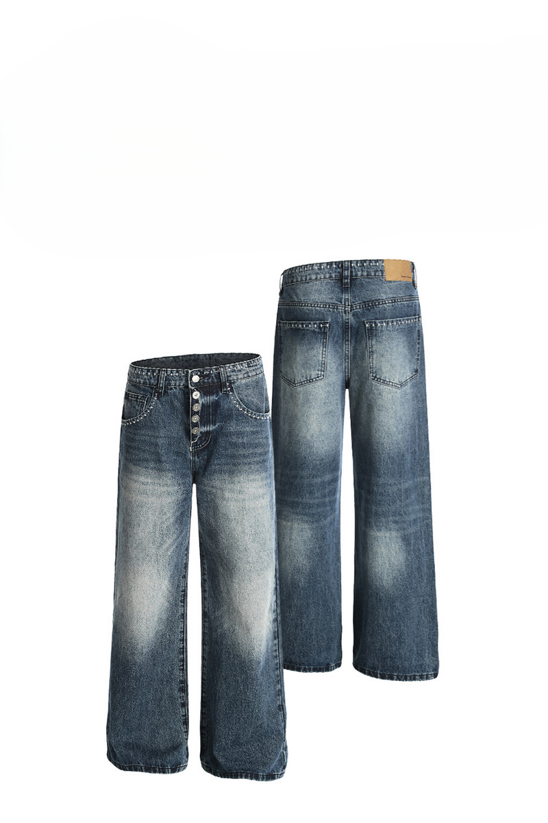 Button Washed Jeans