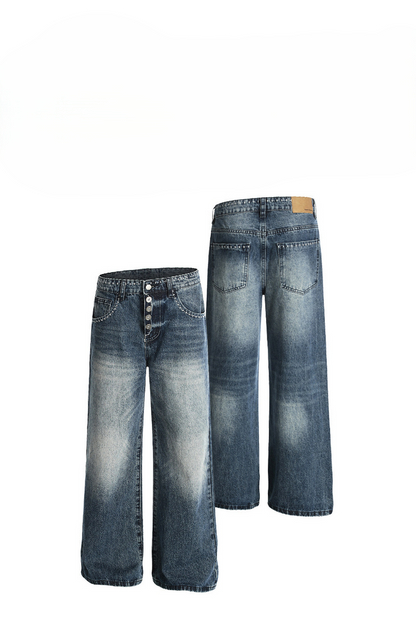Button Washed Jeans