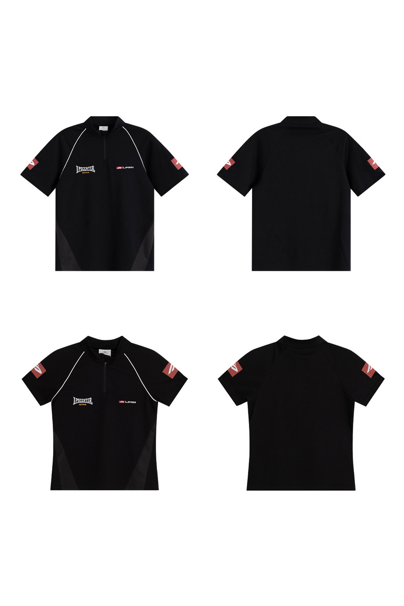 Half Zip Short Sleeve Top
