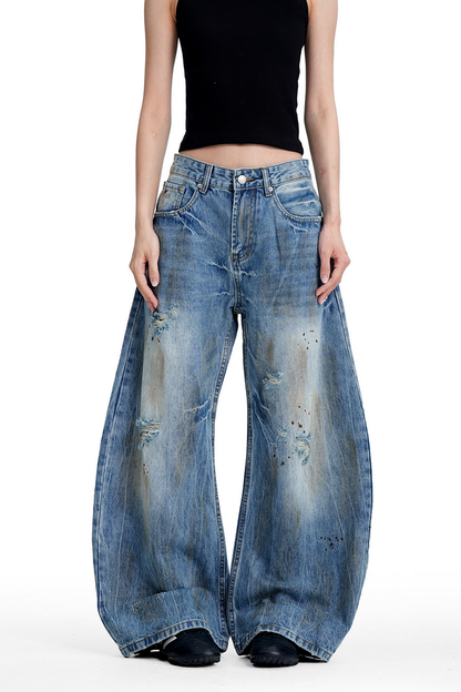 Dirty Wash Barrel Jeans
