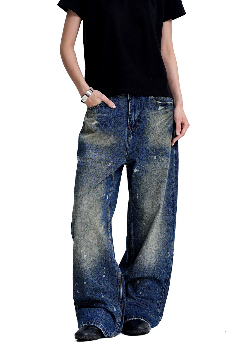 Paint Splatter Wide Jeans