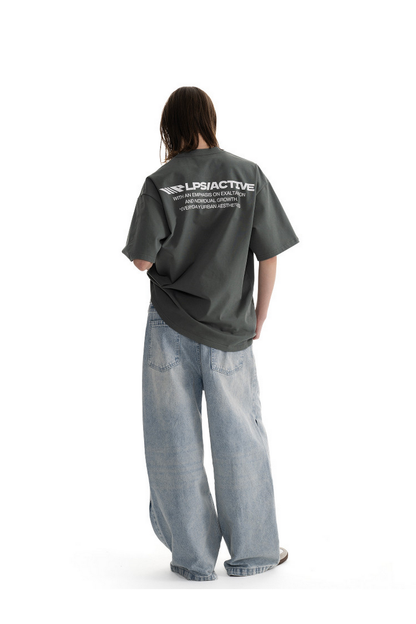Heavyweight Letter Print T-Shirt