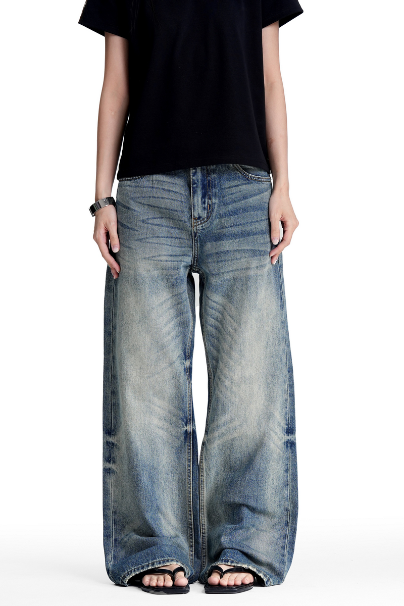 Washed Straight Leg Jeans