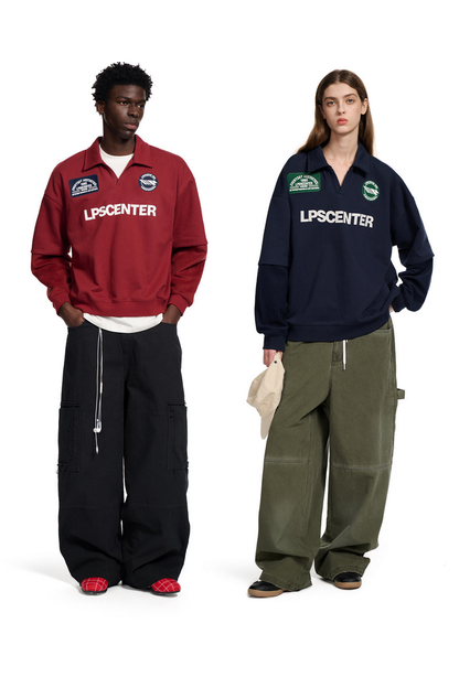 Polo Collar Sweatshirt