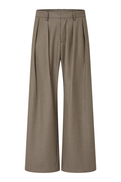 Houndstooth Pleated Wide Pants