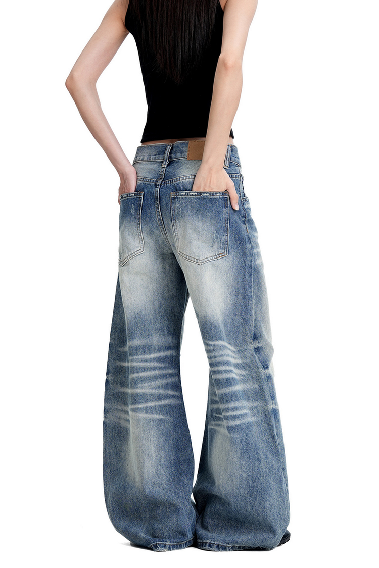 Distressed Baggy Barrel Jeans — Trenqor Basics — view 4