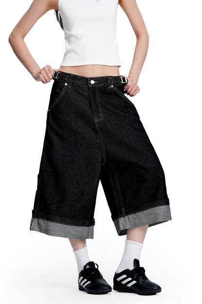 Buckle Denim Shorts