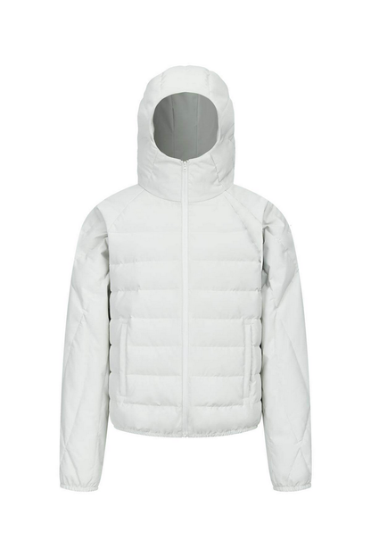 Hooded Ribbed Down Jacket