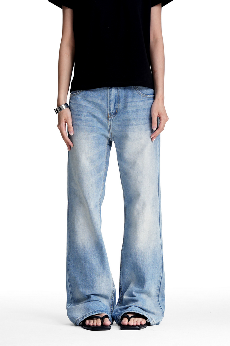 Whisker Wash Bootcut Jeans — Trenqor Basics — view 2