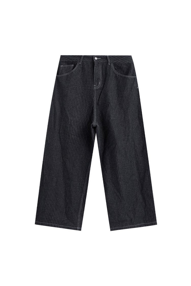 Striped Straight Jeans — Loopsoon — view 5
