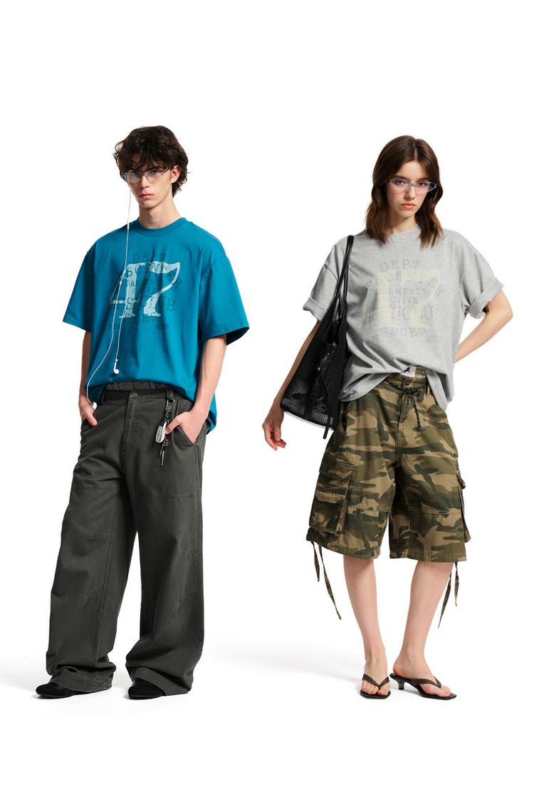 Distressed Number Graphic Tee — Loopsoon — view 3