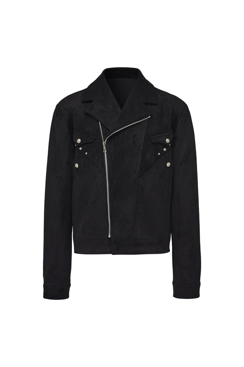Studded Suede Boxy Jacket