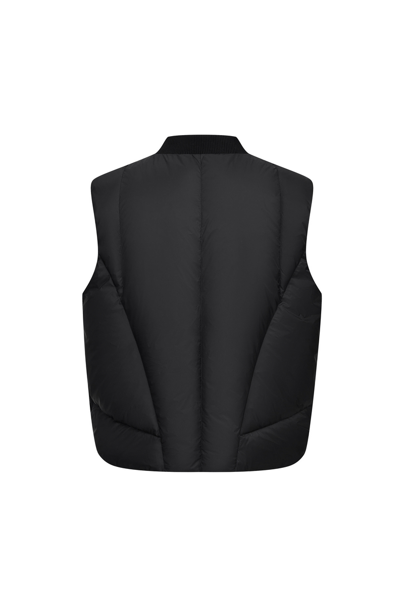 Ribbed Collar Down Vest