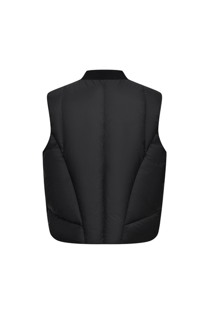 Ribbed Collar Down Vest