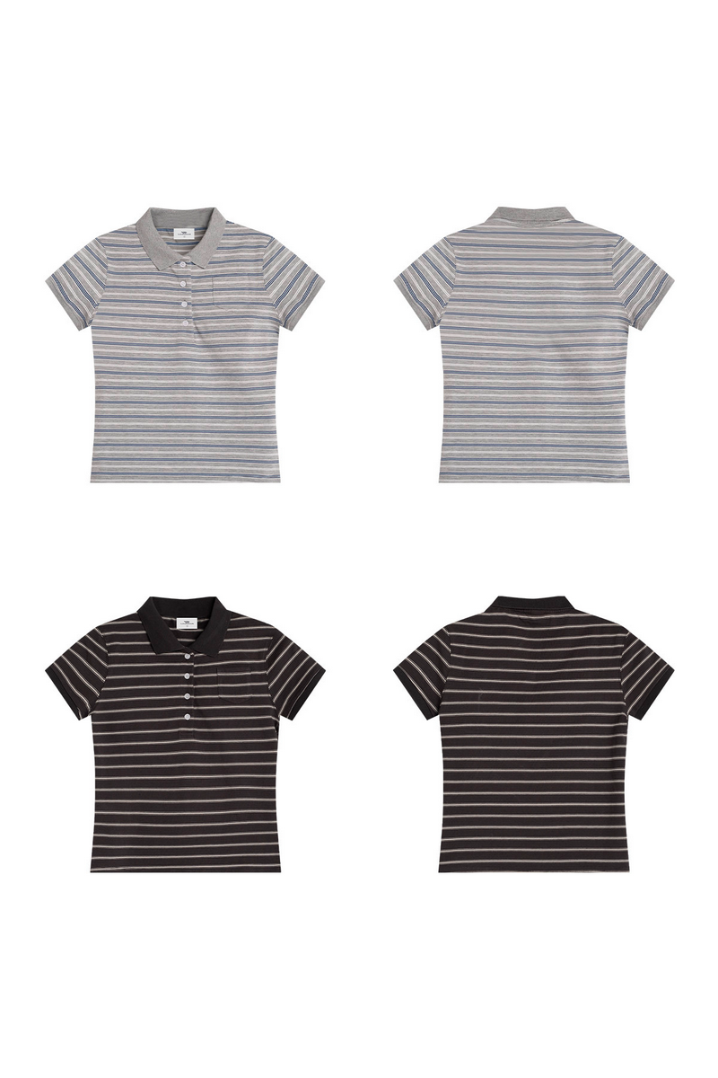Striped Pocket Polo Shirt