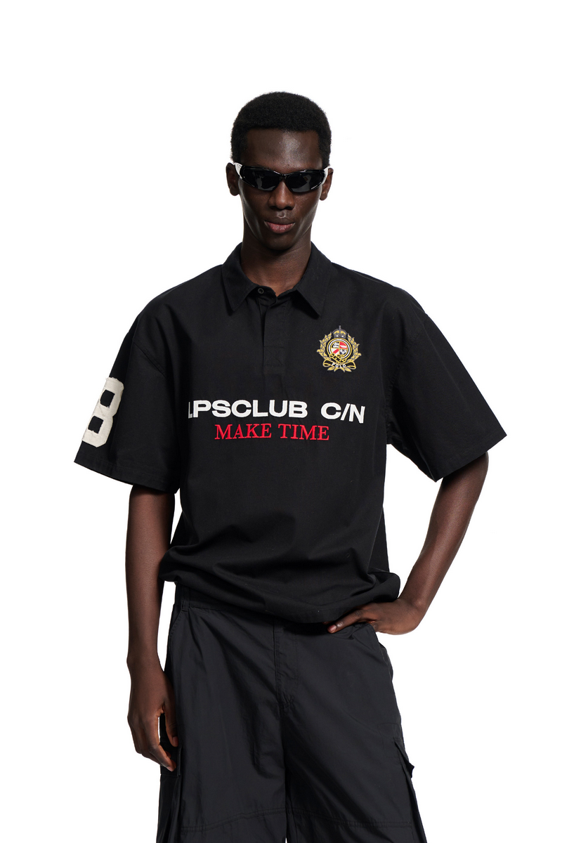 Distressed Embroidered Polo Shirt