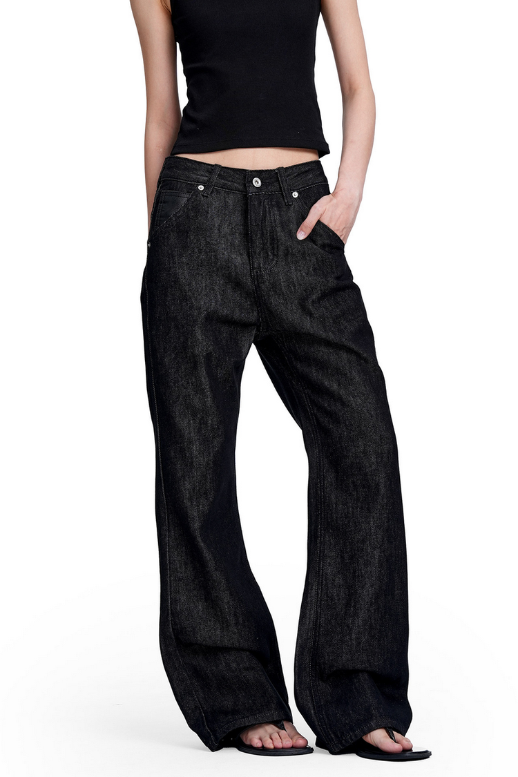 Selvedge Embroidered Jeans — Trenqor Basics — view 2