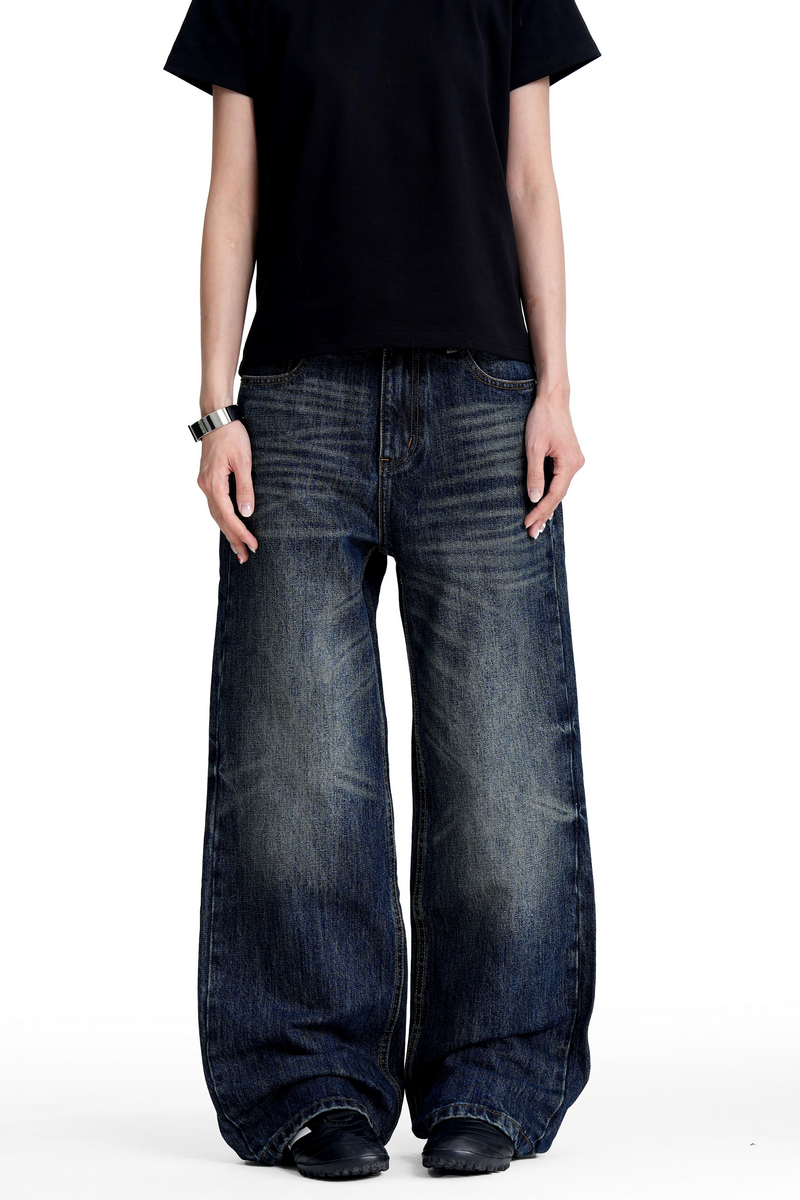 Gradient Whiskered Bootcut Jeans