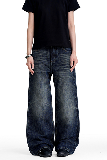 Gradient Whiskered Bootcut Jeans