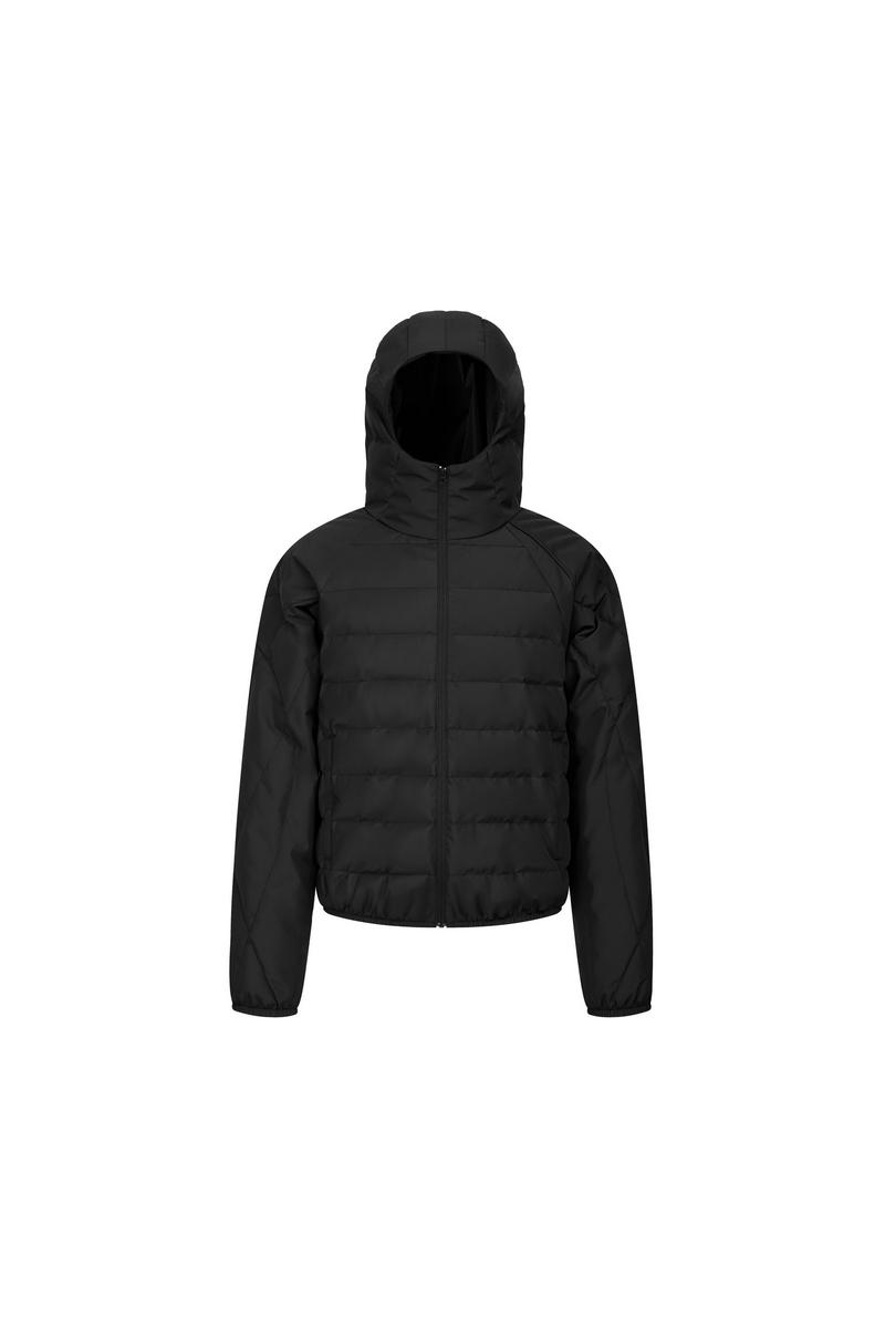 Hooded Ribbed Down Jacket
