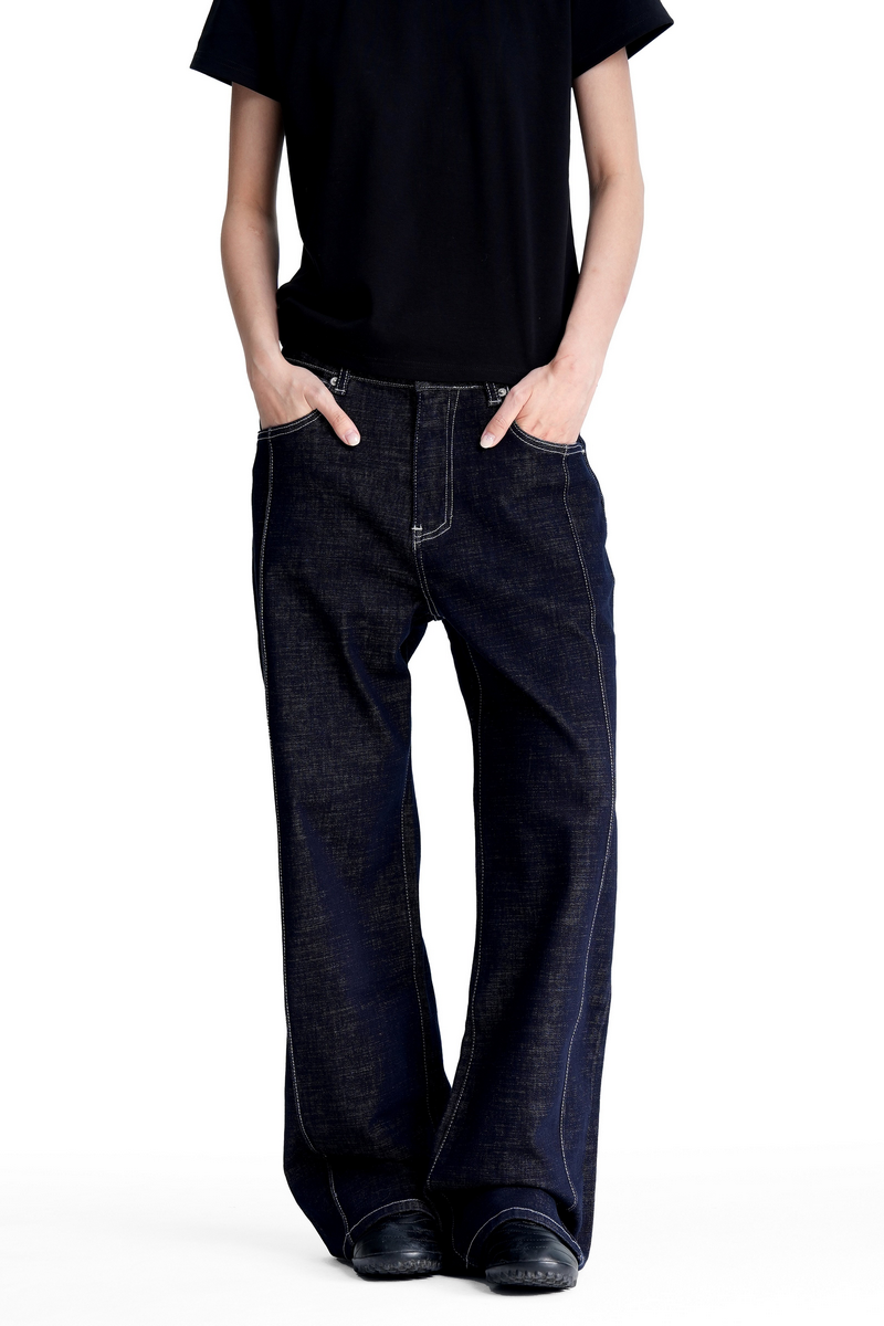 Contrast Raw Stitch Bootcut Jeans