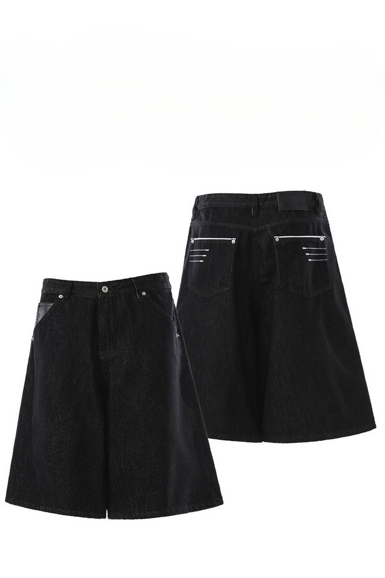 Raw Denim Shorts — Trenqor Basics — view 5