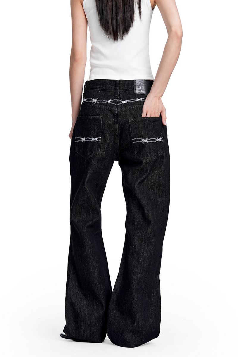 Thorn Embroidered Jeans