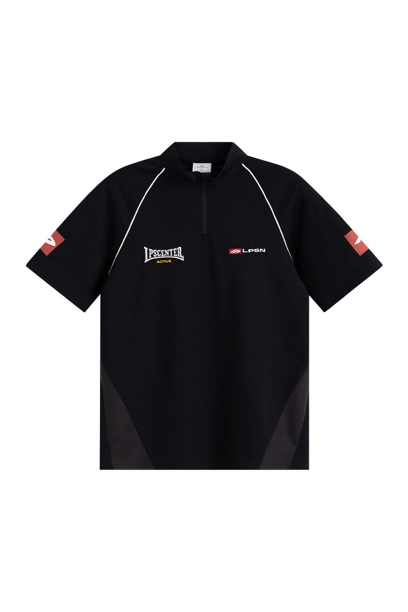 Half Zip Short Sleeve Top