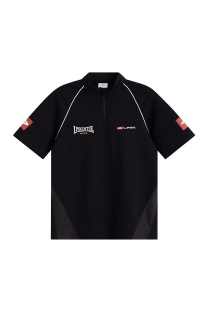 Half Zip Short Sleeve Top