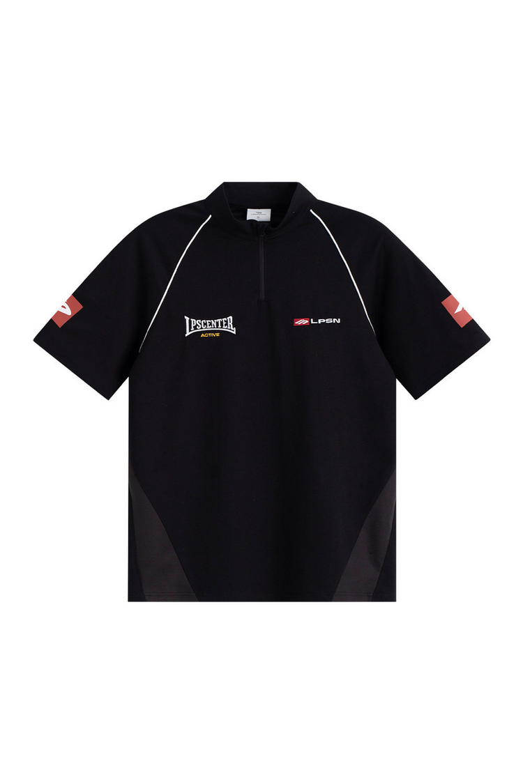 Half Zip Short Sleeve Top — Loopsoon — view 4