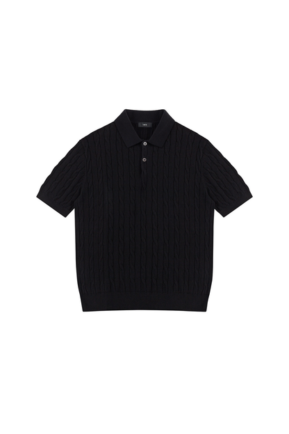 Cable Knit Polo Shirt