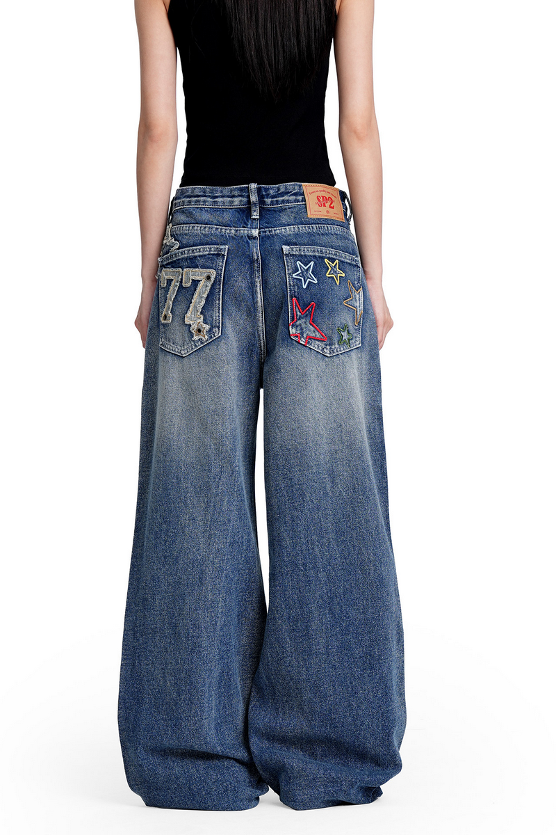 Star Embroidered Jeans