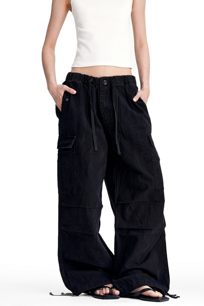 Washed Multi Pocket Cargo Pants