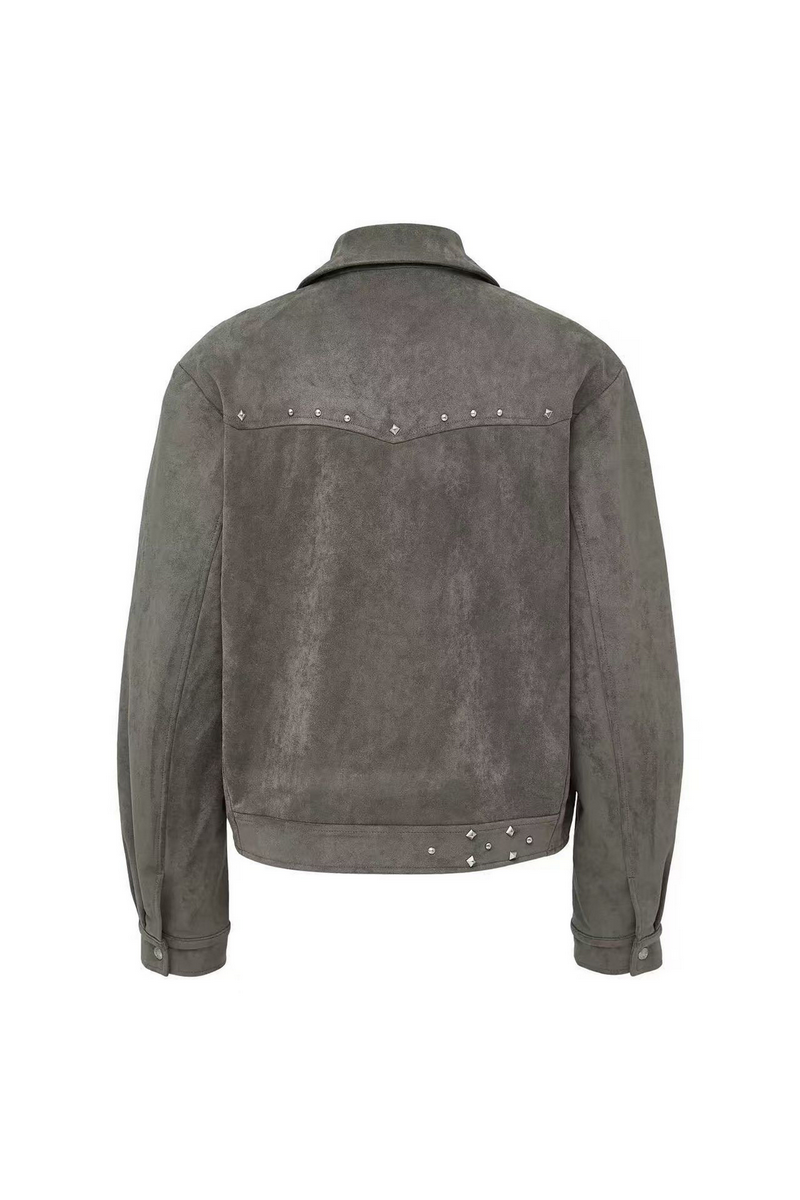 Studded Suede Boxy Jacket