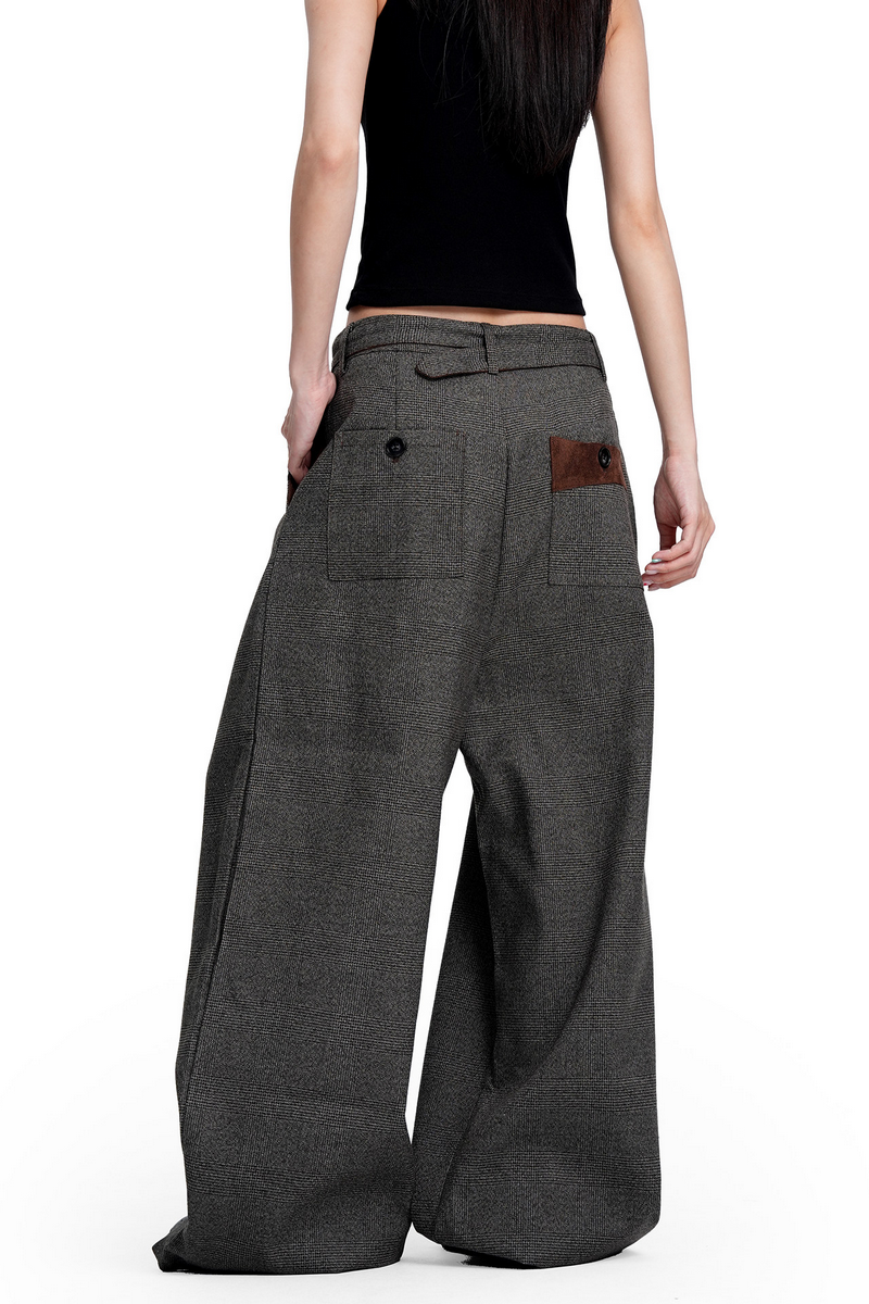 Houndstooth Pleated Trousers