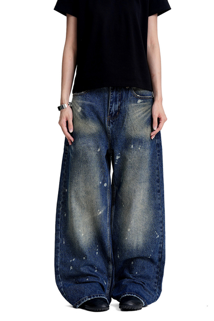 Paint Splatter Wide Jeans