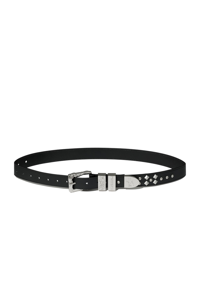 Embossed Leather Stud Belt
