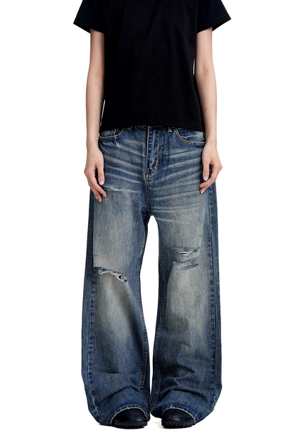Ripped Whisker Jeans