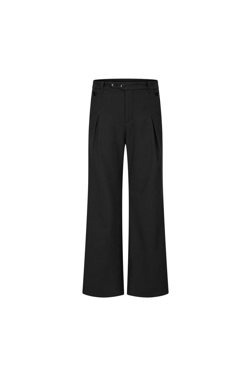 Linen Pleated Wide Pants