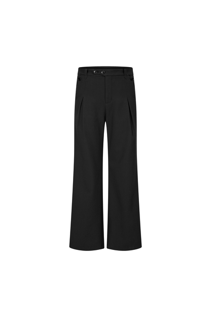 Linen Pleated Wide Pants