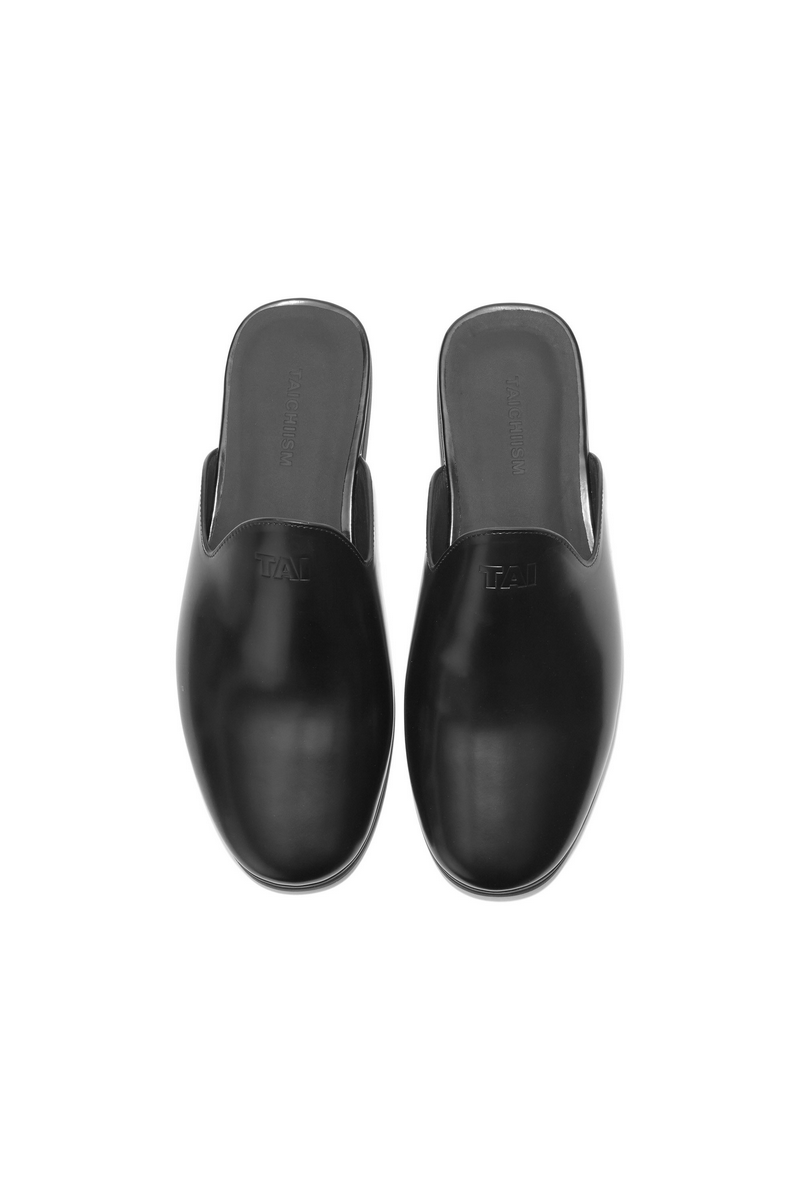Smoked Leather Mule Clogs