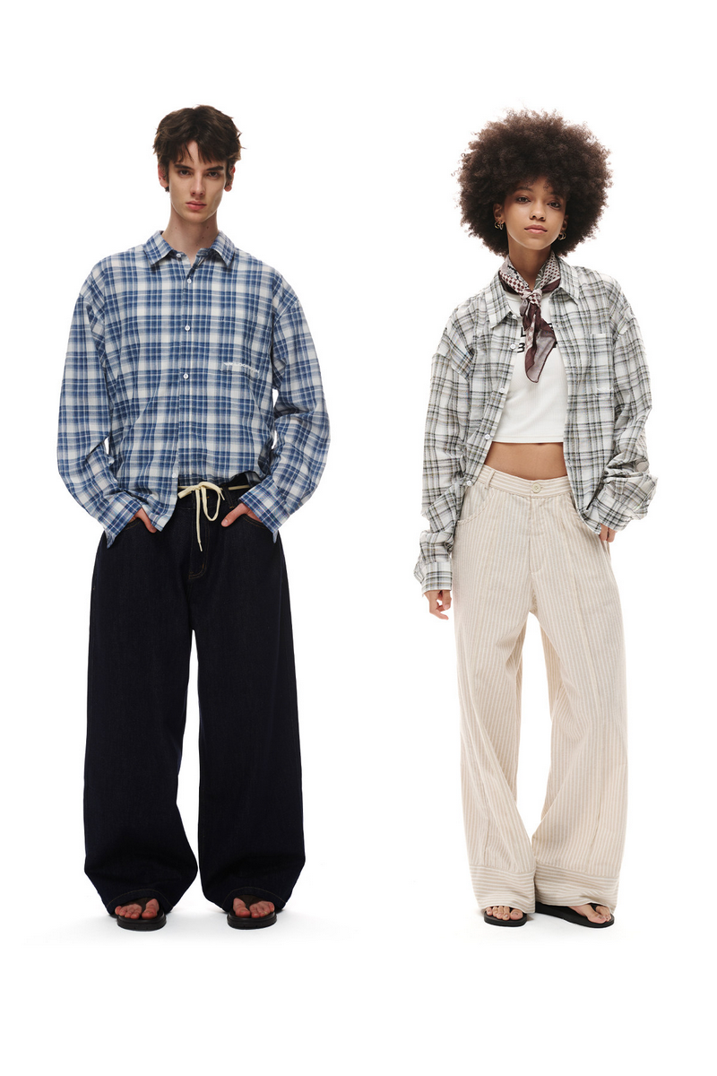 Oversized Plaid Shirt Jacket