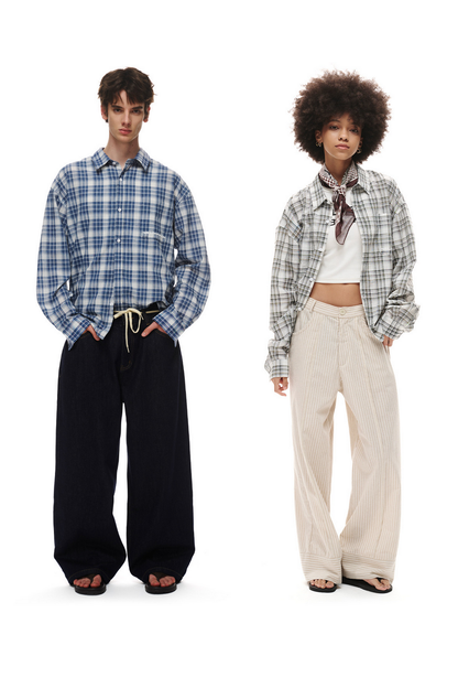 Oversized Plaid Shirt Jacket