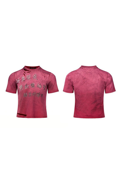 Distressed Chinese Graphic Tee