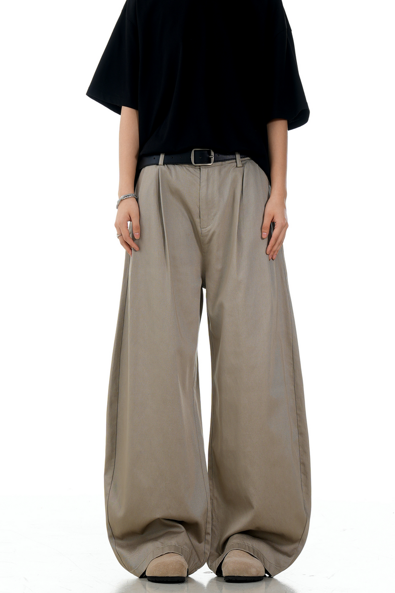 Camel Pleated Trousers